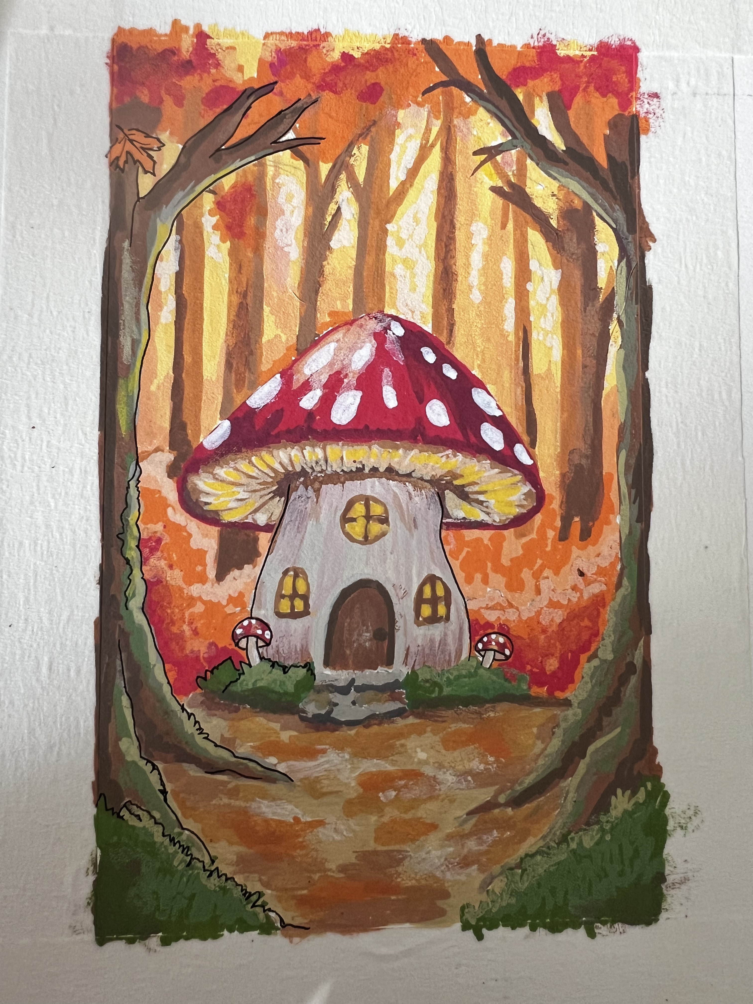 Tradiční malba houbové chaloupky