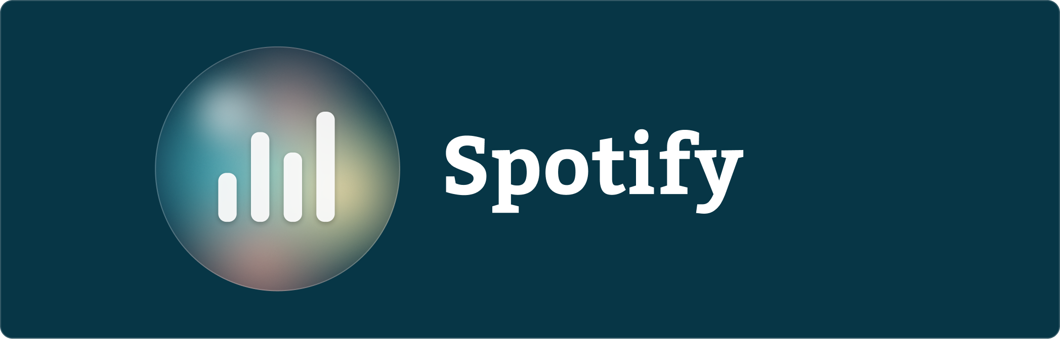 Spotify redesign wordmark: a soft gradient icon next to the Spotify name on a dark navy background.